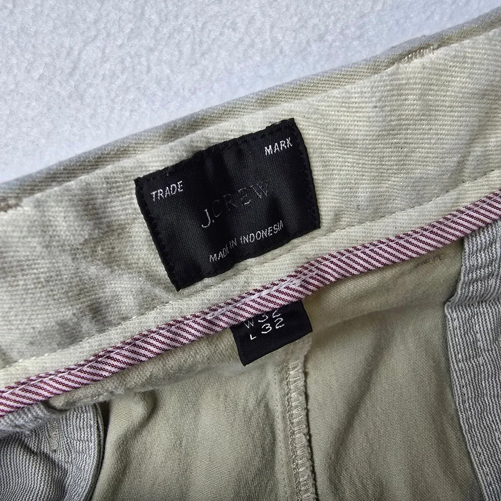 J. Crew Mens Straight Fit Stretch Chino Pants‎ Khaki Tan E1590 32x32